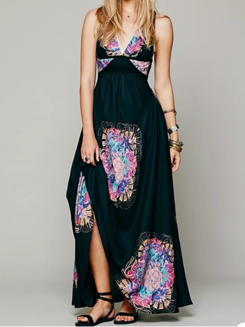Free People New Romantics FP Fujiyama Mama Dress Maxi Open Back Size 8